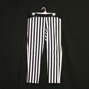 Vertical Black and White Stripe Pants